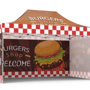 Pop-up Tent 10x15ft with Single-sided Full Backwall & 2x Single-sided Full Side Panel - Image 2