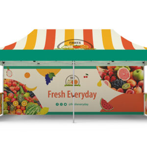 Pop-up Tent 10x20ft with Single-sided Full Backwall & 2x Double-sided Half Side Panel - Image 2