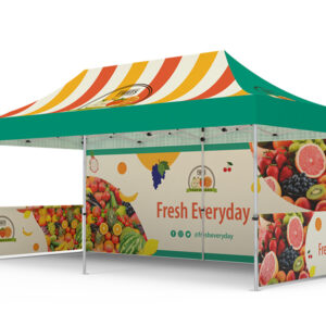 Pop-up Tent 10x20ft with Single-sided Full Backwall & 2x Double-sided Half Side Panel - Image 3