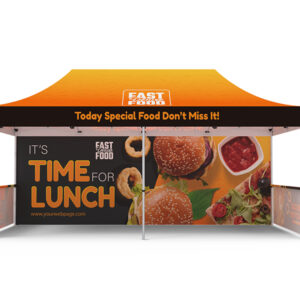 Pop-up Tent 10x20ft with Double-sided Full Backwall & 2x Single-sided Half Side Panel - Image 2