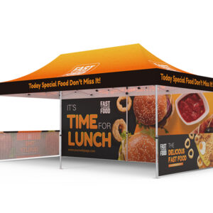 Pop-up Tent 10x20ft with Double-sided Full Backwall & 2x Single-sided Half Side Panel - Image 3