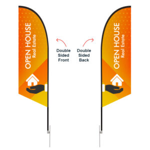 Feather Angled Flag - Medium 10ft - with Ground Spike - Image 2