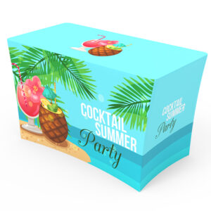 4ft Full Color Stretch Table Cover with Zippered Back - Image 4