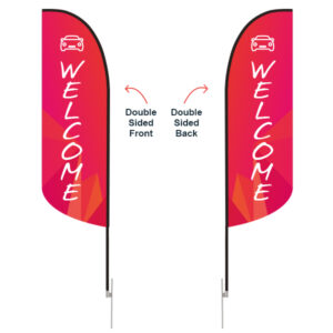 Feather Convex Flag - Small 8ft - with Ground Spike - Image 2