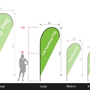 Teardrop Banner - Large 11ft - with Cross Base - Image 4
