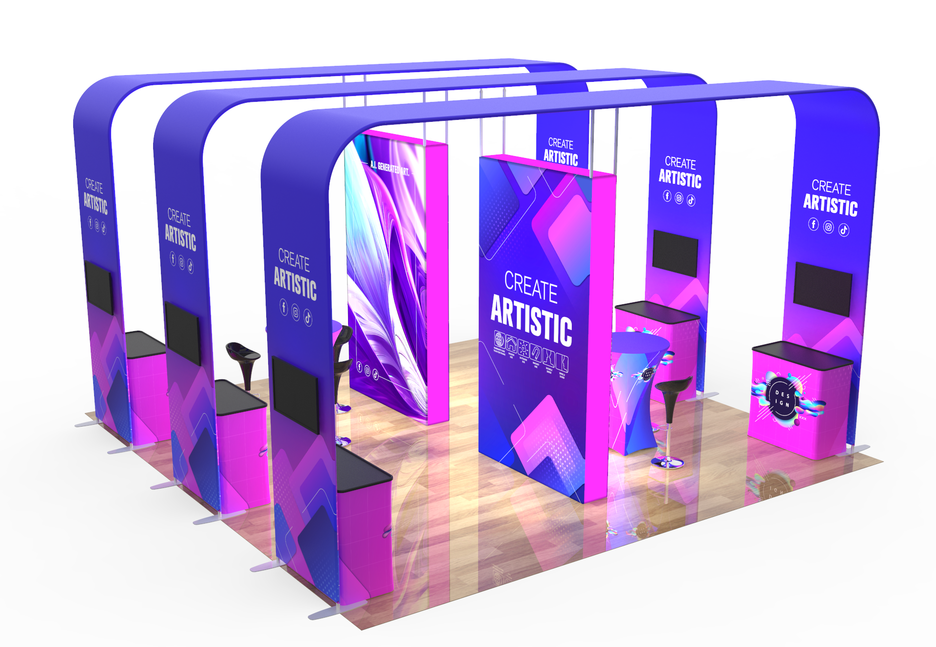 20×20 Portable Trade Show Booth 09-3